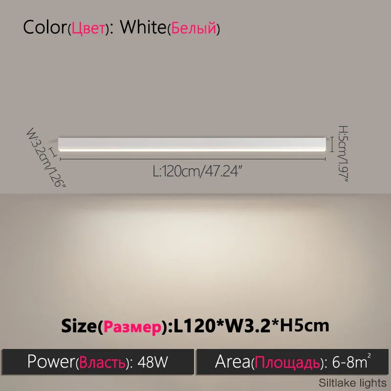 TES Modern LED Surface Mounted Linear Ceiling Light