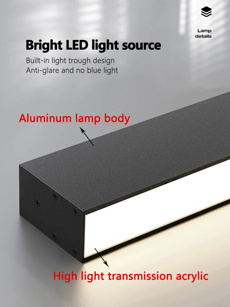 TES Modern LED Surface Mounted Linear Ceiling Light