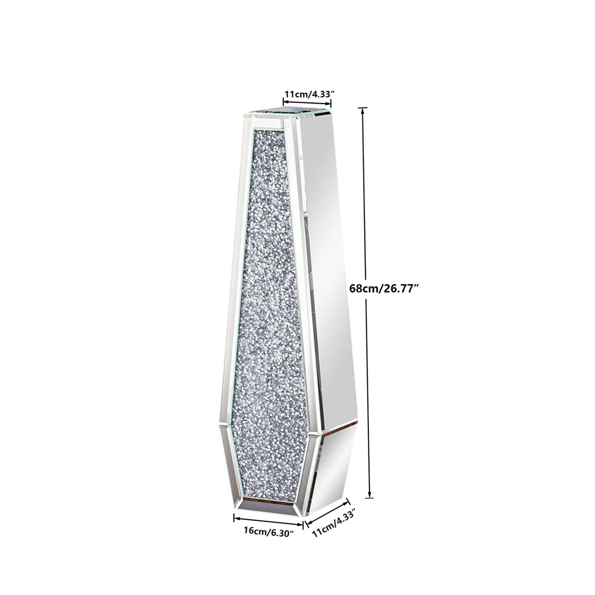 Modern Mirrored Glass Floor Vase For Elegant Home Decor