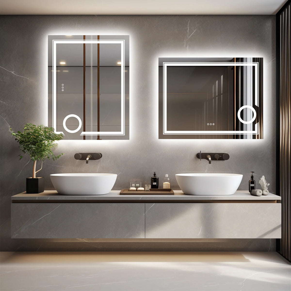 LUVODI LED Illuminated Magnifying Bathroom Mirror With Touch Sensor