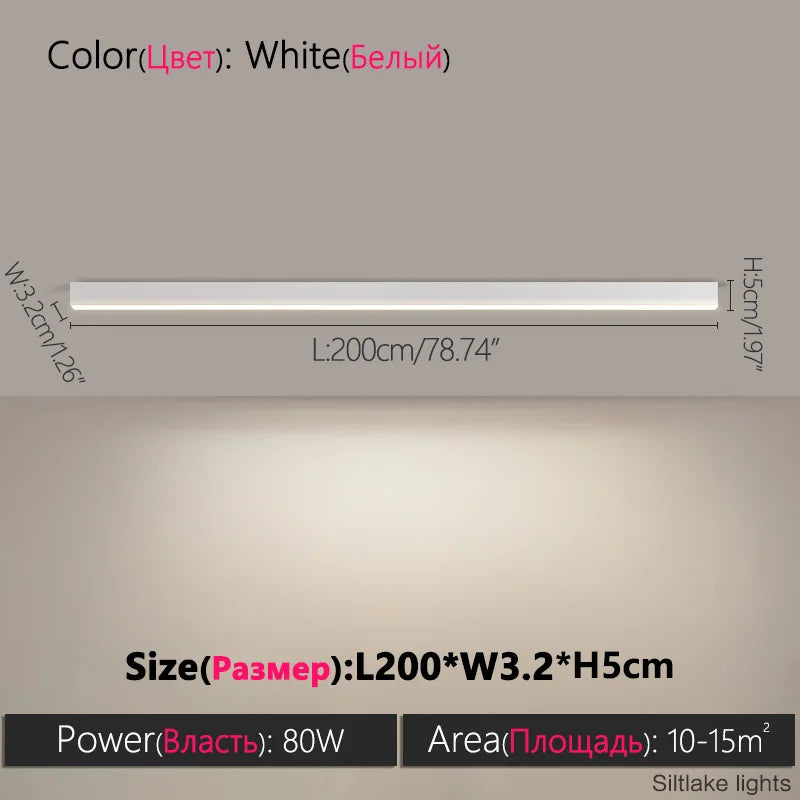 TES Modern LED Surface Mounted Linear Ceiling Light