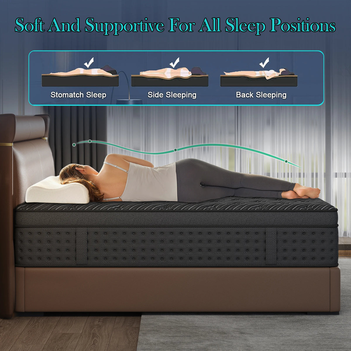 Memory Foam Hybrid Mattress With Pocket Springs Medium Firm Comfort