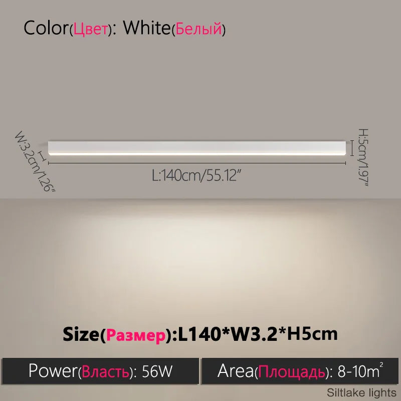 TES Modern LED Surface Mounted Linear Ceiling Light