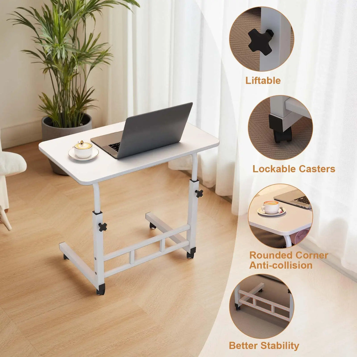 HiMISS Mobile Standing Desk With Wheels For Home Office